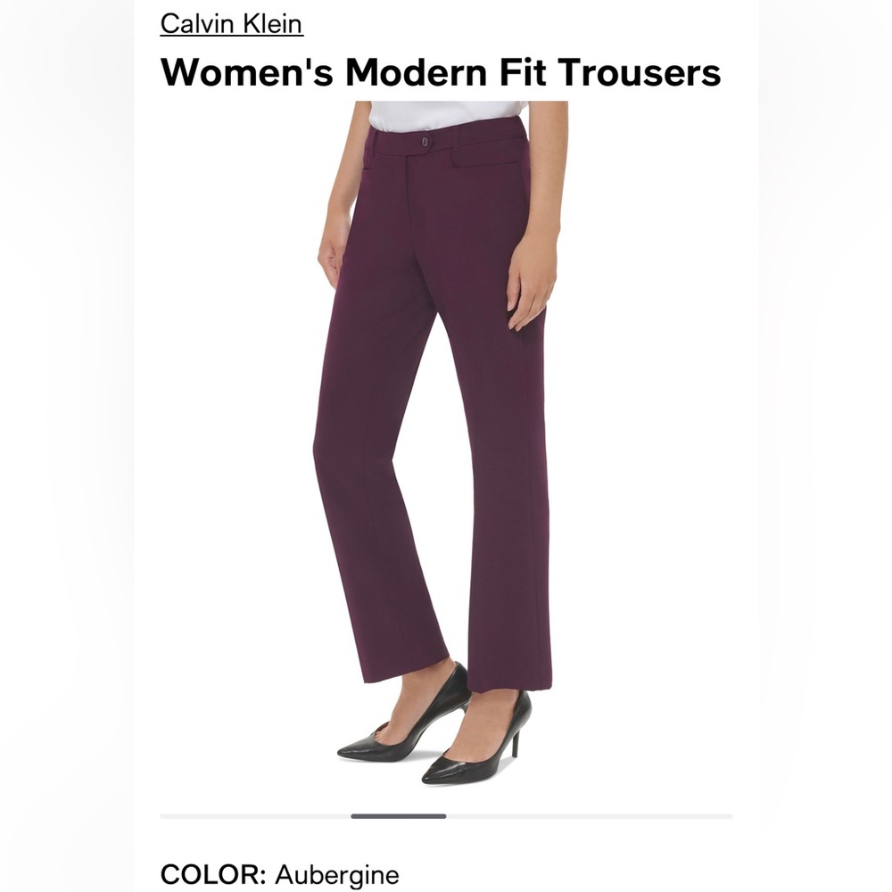 Calvin Klein Eggplant Purple Modern Fit Trouser Pants